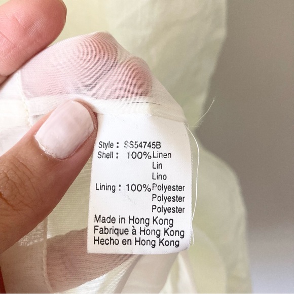 90s Vintage CK Calvin Klein Cotton Lined Semi Sheer Dress Size 6 - Picture 4 of 6